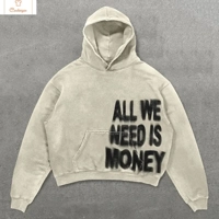 Retro Y2K Letter Print Hoodie