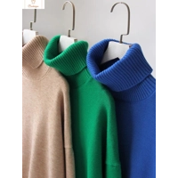 Cozy White Oversized Knit Turtleneck Sweater