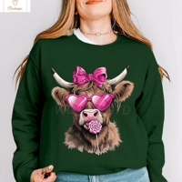 Highland Cow Print Oversized Fashion Hoodie