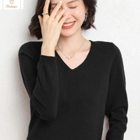 Cashmere V-neck Pullover Sweater for Women