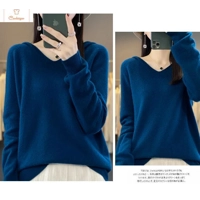 Merino Wool V-Neck Hoodie Sweater