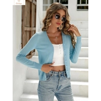 Long Sleeve V Neck Button Cardigan