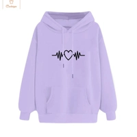 Cardeegan Y2K Heartbeat Print Womens Hoodie