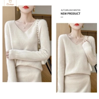 Merino Wool V-Neck Pullover Sweater