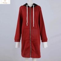 Cardeegan Womens Colour Blocking Hooded Hip Zip Straight Sweatshirt