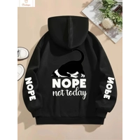Casual Womens Cute Cat Print Hoodie