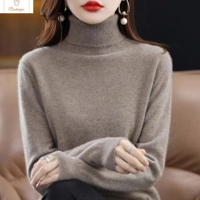 Womens Merino Wool Cashmere Turtleneck Sweater