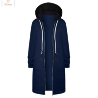 Cardeegan Womens Colour Blocking Hooded Hip Zip Straight Sweatshirt