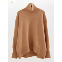 Winter Oversized Turtleneck Coffee Sweater