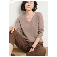 Cashmere V-neck Pullover Sweater for Women