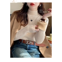 Womens Retro Red Velvet Turtleneck Sweater