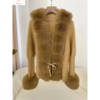 Luxury Womens Patchwork Fur Cardigan