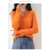 Cashmere Womens O-Neck Cardigan Sweater