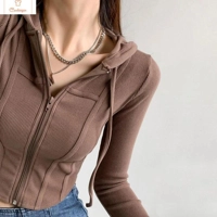 Womens Short Zip Hooded Cardigan