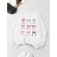 Retro Leopard Print Bow Hoodie for Women