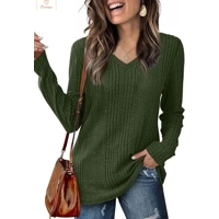 Cozy Wine Red Knit V-Neck Sweater