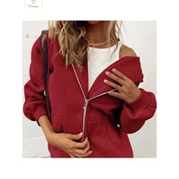 Elegant Long Sleeve Zipper Hoodie for Women