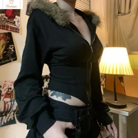 Slimming Hooded Zippered Winter Jacket