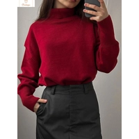 Cardeegan Womens Burgundy Turtleneck Sweater
