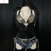 Womens Rock Aesthetics Zipper Hoodie