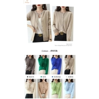 Cashmere Womens O-Neck Cardigan Sweater