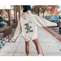 Happy Face Casual Oversize Hoodie for Women