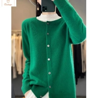 Womens Merino Wool Long Sleeve Cardigan