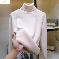 Winter Velvet Lined Turtleneck Knit Sweater