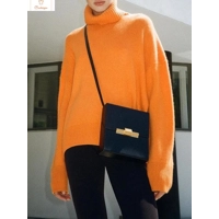 Cozy White Oversized Knit Turtleneck Sweater