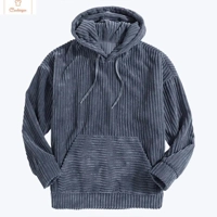 Womens Knitted Corduroy Hooded Sweatshirt