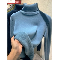 Winter Velvet Lined Turtleneck Knit Sweater