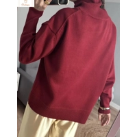 Cardeegan Womens Burgundy Turtleneck Sweater