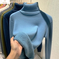 Womens Velvet Lined Turtleneck Sweater