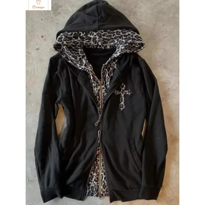 Vintage Grunge Zipper Hoodie Coat