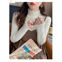 Cardeegan Womens Ruched Turtleneck Knitted Sweater