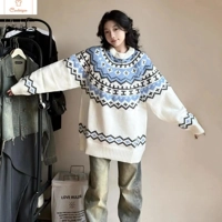 Womens Retro Knitted Sweater Pullover