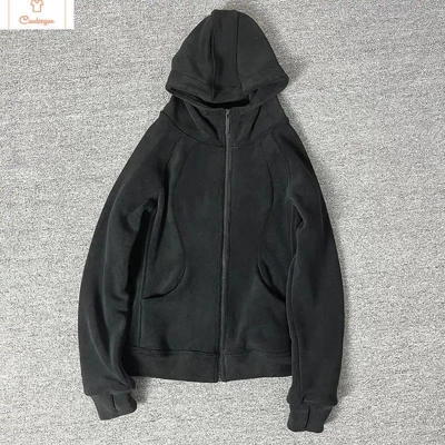 Slim Fit Velvet Hooded Sweatshirt for Women