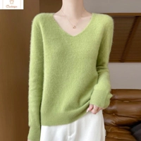 Merino Wool V-Neck Pullover Sweater