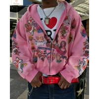 Retro Gothic Harajuku Zip-Up Hoodie