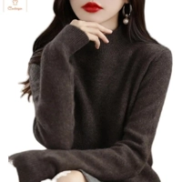 Womens Merino Wool Half Polo Sweater