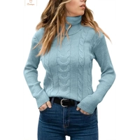 Vintage Slim Fit Turtleneck Sweater for Women