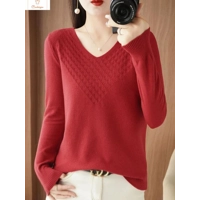 Women’s V-Neck Cashmere Blend Knit Sweater