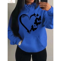 Love and Butterfly Pattern Hip Hop Hoodie