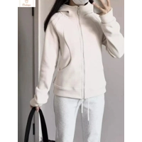 Slim Fit Velvet Hooded Sweatshirt for Women