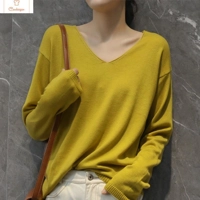Womens V-Neck Knit Sweater Pullover
