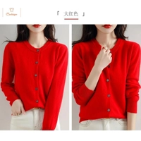 Cashmere Womens O-Neck Cardigan Sweater