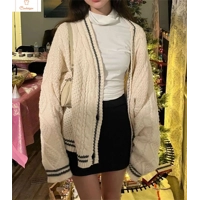 Vintage Star Embroidered Loose Cardigan