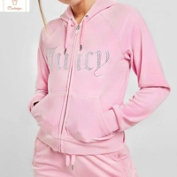 Y2k Rhinestone Zip Hoodie Pink