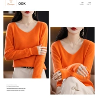 Merino Wool Cashmere V Neck Sweater