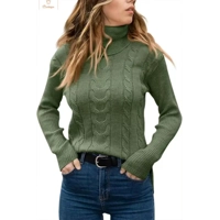 Vintage Slim Fit Turtleneck Sweater for Women